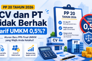 Apakah CV dan PT Tidak Berhak Tarif UMKM 0,5%? Ini Penjelasan PP 20 Tahun 2026